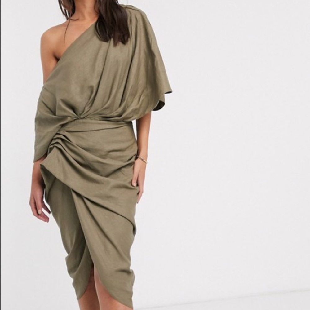 HARD TO FIND! BNWT ASOS Asymmetrical Linen Dress